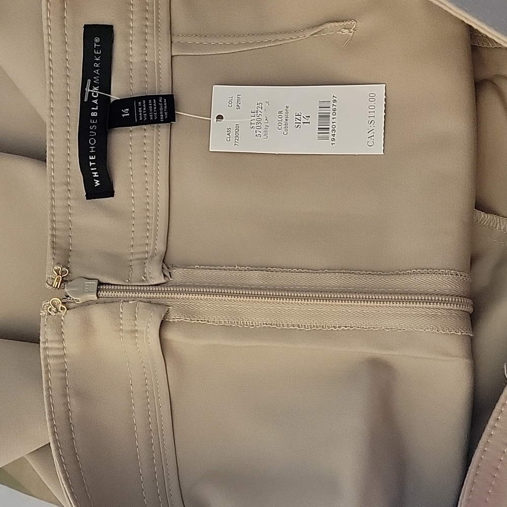 White House Black Market Beige Button-Front Skirt - Picture 9 of 11
